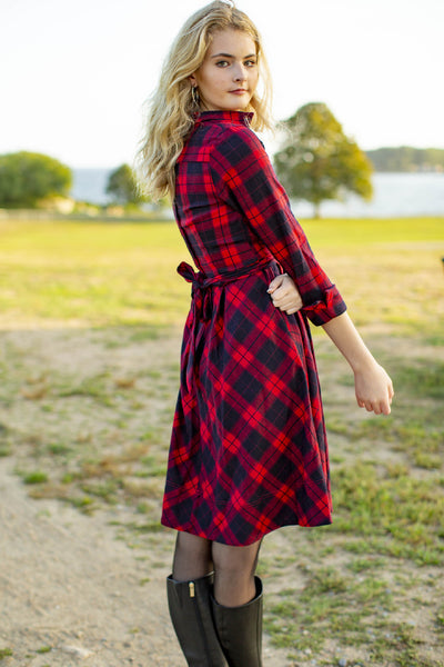 Plaid Wrap Dress Soodee Plaid Wrap Dress Soodee