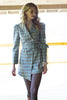 Puffy Sleeves Asymmetrical Plaid Jacket/dress