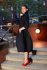 Ribbed 3 Quarter Sleeves Coat/Dress