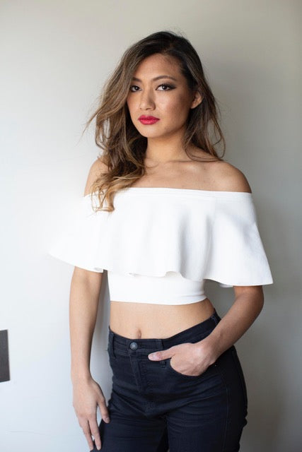 トップス melt the lady cropped bumpy tops Off The Shoulder Bandage Cropped Top – Soodee