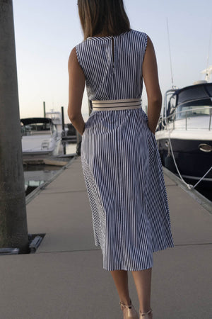 Cotton Stripped midi Dress
