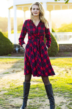 Plaid Wrap Dress