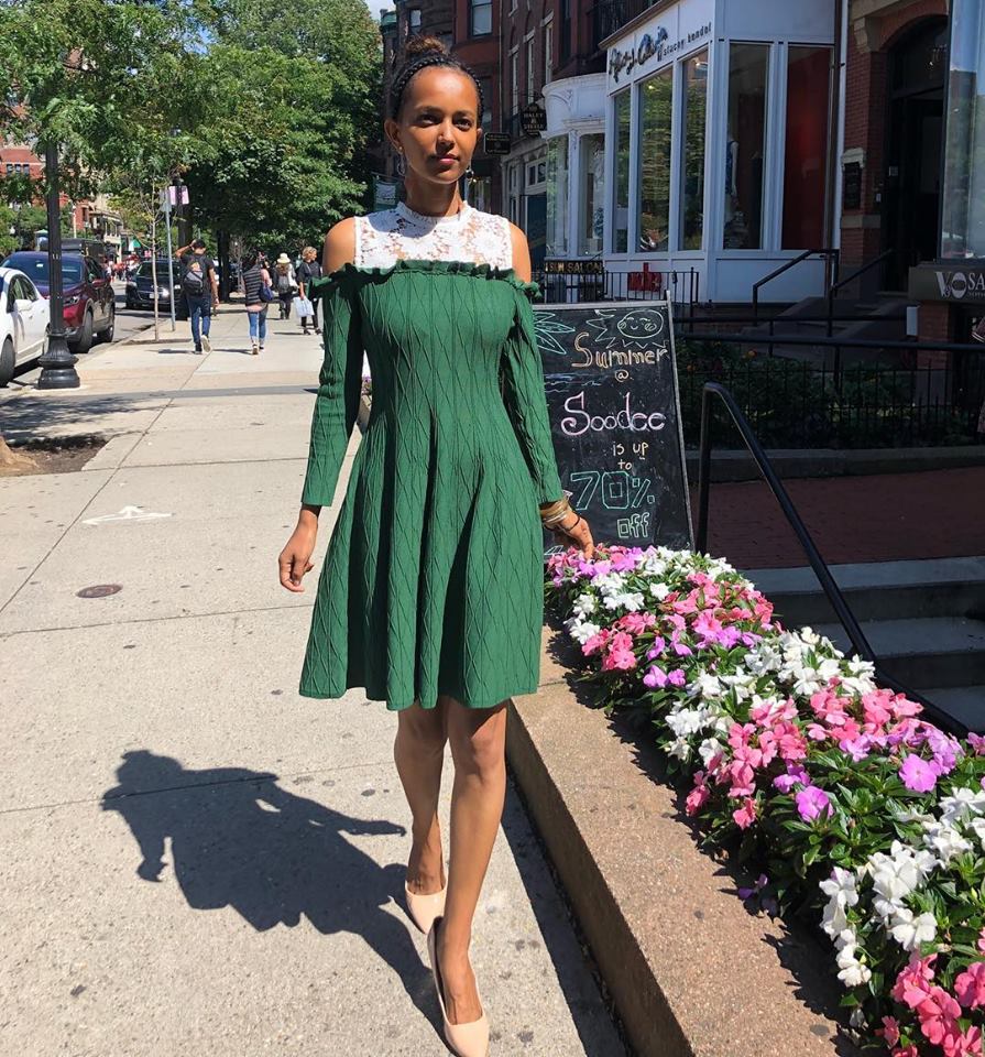 Cold Shoulder A-Line Knit Dress W/Lace Neckline Soodee Cold Shoulder A-Line Knit Dress W/Lace Neckline Soodee