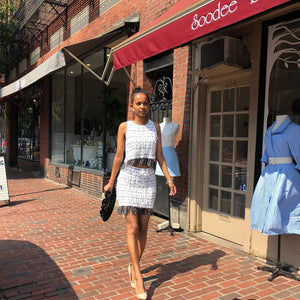 Two piece Fringe hem Knit Dress