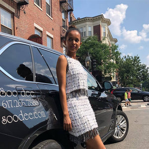 Two piece Fringe hem Knit Dress