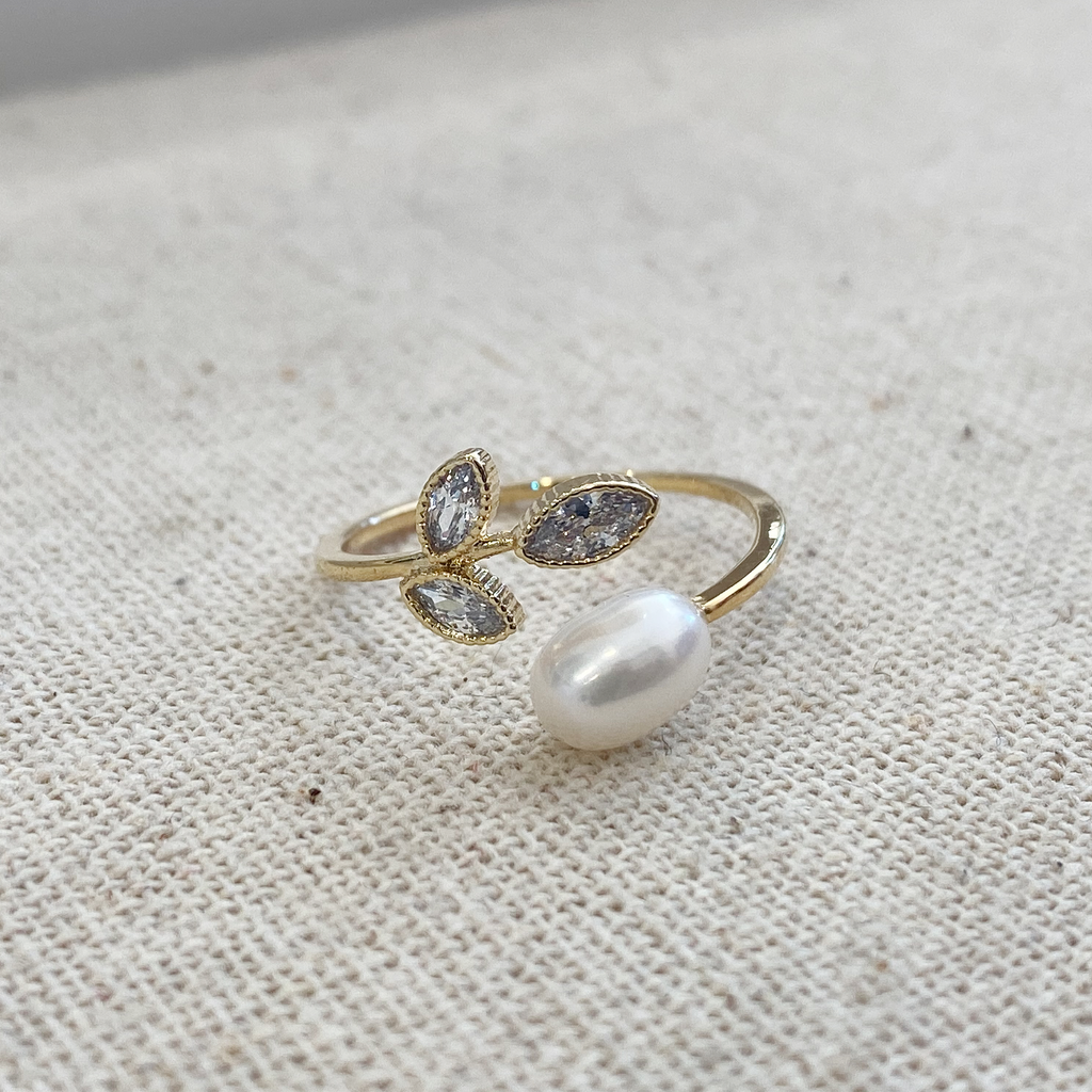 Betsy Pearl Ring in Gold- Pearl Ring by The Pearl Girls - Rings