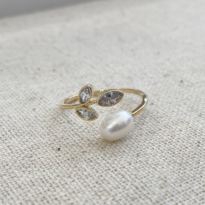 Leaves & Pearl Ring
