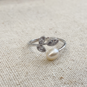 Leaves & Pearl Ring
