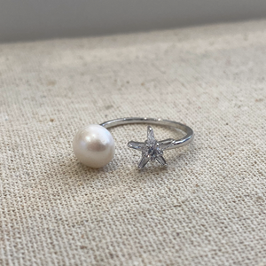 Star & Pearl Ring